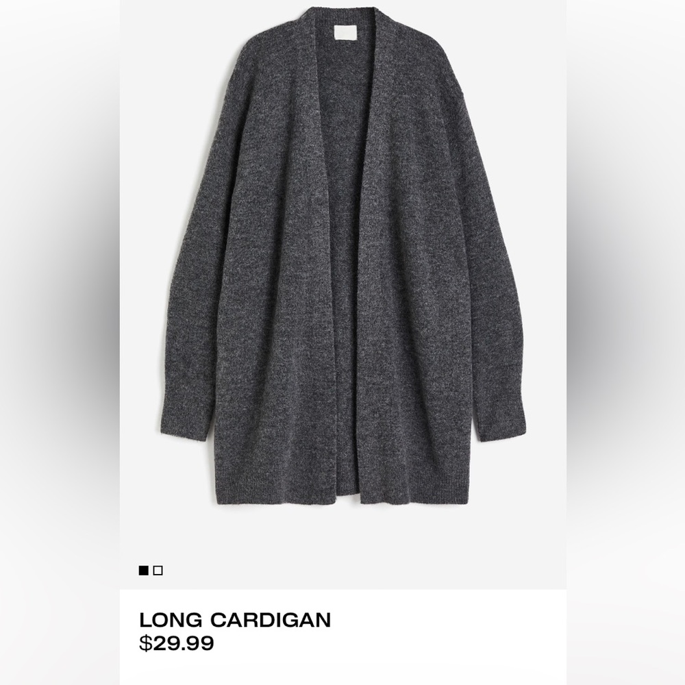 H&M long grey cardigan